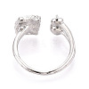 Square Brass Cup Peg Ring Settings KK-N274-20P-3