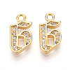 Brass Micro Pave Cubic Zirconia Charms KK-N261-104G-G-1