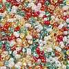 4 Colors Christmas Peanut Glass Seed Beads SEED-X0058-07-2
