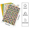 Sunflower Pattern PU Leather Fabric Sheet DIY-WH0399-13-2