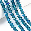 Electroplate Glass Beads Strands X-EGLA-A034-T6mm-L25-4