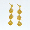Alloy Flower Stud Dangle Earrings for Women WGBA756-01-5