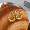 Textured 304 Stainless Steel Hoop Earrings for Women ZR7254-4