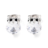 Halloween Demon Claw 316 Surgical Stainless Steel Pave Clear Cubic Zirconia Stud Earrings for Women Men EJEW-Z050-26AS-1