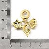 Brass Pave Blue Cubic Zirconia European Dangle Charms KK-Q066-06G-3
