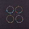 Brass Wine Glass Charm Rings Hoop Earrings KK-PH0028-01M-4