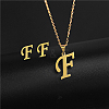 Golden Stainless Steel Initial Letter Jewelry Set IT6493-24-1