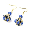 Glass Seed Bead and Synthetic Imperial Jasper Dangle Earrings EJEW-MZ00743-01-4