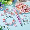 50Pcs 5 Colors Transparent Resin Rondelle European Beads RESI-TA0005-63B-7