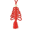 3Pcs 3 Colors Handmade Macrame Cotton Christmas Tree Pendant Decoration HJEW-JM02708-4