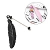 Alloy Feather Pendant Bookmarks AJEW-R101-02B-2
