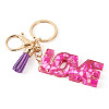 Alloy & Resin Tassel Keychainss AJEW-TADJ0001-20G-09-2