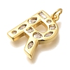 Brass Micro Pave Clear Cubic Zirconia Pendants KK-G521-01G-R-2