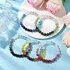 Natural & Synthetic Mixed Gemstone Round Beaded Stretch Bracelets for Women BJEW-JB11056-2