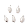 10Pcs 2 Colors Natural Cultured Freshwater Pearl Rice Pendants PALLOY-JF03922-2