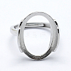 Anti-Tarnish Rhodium Plated 925 Sterling Silver Finger Ring Components STER-G027-10P-1