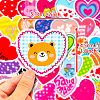 50Pcs Valentine's Day Waterproof Vinyl Heart Stickers Set PW-WG30645-01-3