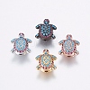 Eco-Friendly Brass Micro Pave Cubic Zirconia Beads ZIRC-G119-15-RS-1