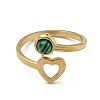 304 Stainless Steel with Synthetic Malachite Ring RJEW-Z031-01B-03-2