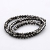 Half Plated Faceted Rondelle Glass Beads Strands GLAA-A024B-HP02-2