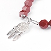 Natural Red Jasper Beads Charm Bracelets BJEW-O162-D07-2