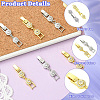 6Pcs 2 Colors Brass & Rhinestone Fold Over Clasps FIND-CJ0005-97-3