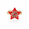 Adjustable Brass Micro Pave Colorful Cubic Zirconia Finger Rings RJEW-S044-169-NF-2