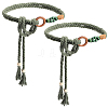 2Pcs Handmade Weaving Cotton Tie Knot Waist Chain Belts for Women Ladies Dress AJEW-CP0010-57-1