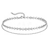Summer Beach 201 Stainless Steel Disc Sequin Link Chain Double Layer Anklets for Women FS-WG8E132-03-1