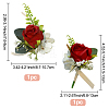 CRASPIRE 2Pcs 2 Style Silk Cloth Imitation Rose Corsage Boutonniere AJEW-CP0001-61C-2