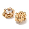 Brass Micro Pave Cubic Zirconia Beads KK-U037-02G-02-2