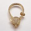 Brass Micro Pave Cubic Zirconia Lobster Claw Clasps ZIRC-G095-56G-2