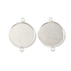 Flat Round Brass Connector Cabochon Settings KK-K414-13C-S-1