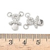 Brass Micro Pave Clear Cubic Zirconia Charms KK-P342-10P-3