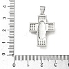Brass Micro Pave Clear Cubic Zirconia Pendants CU-CBAC53C-01P-3
