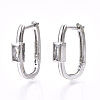 Brass Micro Pave Clear Cubic Zirconia Huggie Hoop Earring EJEW-T046-15P-NF-1