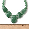 Natural Green Aventurine Faceted Bib Graduated Beaded Necklaces for Women NJEW-B128-01K-5