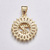 Long-Lasting Plated & Rack Plating Brass Micro Pave Cubic Zirconia Letter Pendants ZIRC-A007-03Z-G-2