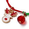 Christmas Theme Alloy Enamel & Imitation Austrian Crystal Charm Bracelets BJEW-JB10903-4