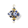Glass & Porcelain & Natural Lapis Lazuli Connector Charms PALLOY-MZ01368-1