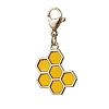 Bee & Honeycomb & Flower & Honey Jar Alloy Enamel Pendant Decorations HJEW-JM01602-4