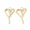 Rack Plating Brass Micro Pave Cubic Zirconia Pendants KK-C021-04G-2