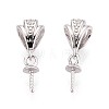 925 Sterling Silver Micro Pave Cubic Zirconia Snap on Bails STER-N016-88P-1
