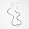 Heart Alloy Full Crystal Rhinestone Link Chain Choker Necklaces for Women FS-WGC99F9-01-4