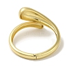 Rack Plating Brass Teardrop Open Cuff Bangles for Women BJEW-P323-07G-3