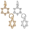 8Pcs 2 Colors Rack Plating Brass Micro Pave Cubic Zirconia Charms KK-AR0004-57-1