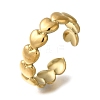 Heart 304 Stainless Steel Open Cuff Ring for Women RJEW-F161-02G-21-1