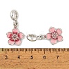 Rack Plating Alloy Light Rose Rhinestone European Dangle Charms FIND-C055-25P-3