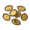 Tibetan Style Alloy Cabochon Connector Settings TIBE-N011-25AG-RS-1