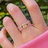 Glass Beaded Stretch Finger Rings for Women FS-WG76F8F-06-1